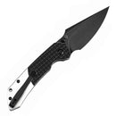 Tenable Fenrir T1034S2 – 3.45" Blackwash 14C28N Blade, Black Aluminum (Frag) + Plain Aluminum Handle