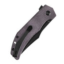 Tenable Orion B1089C1 – 3.07" Blackwash Nitro-V Clip Point Folding Knife, Purple Micarta Handle, Liner Lock, JB Stout Design