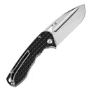 Tenable Bömbur T1054A1 – 3.53" Stonewashed D2 Blade, Black G10 Handle with Frag Pattern and Liner Lock