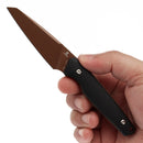 Tenable Parr G011B2 – 3.12" Rose Gold Coated 14C28N Reverse Tanto Blade, Black G10 Handle, Kydex Sheath – Designed by Jonathan Styles