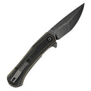 Tenable Kratos T1024A4 – 3.79" Nitro-V Blackwash Drop Point Blade, Black & Green G10 Handle, Liner Lock – Designed by Ostap Hel