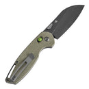Tenable Model 6 T1022V2 – 3.1" Blackwash 14C28N Blade, Green Micarta Handle with Crossbar Lock
