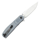 Tenable Einar T2072A2 – 3.13" Stonewashed Nitro-V Drop Point Blade, Blue Micarta Handle
