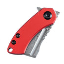 Kansept Mini Korvid 1.45" Damascus with Red Anodized Aluminum Handles - T3030P2