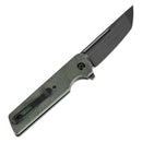 Tenable Anomaly T2038T2 – 3.14" Blackwash Nitro-V Tanto Blade, Green Micarta Handle with Liner Lock