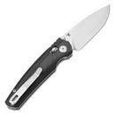 Tenable Raven T2109V1 – 3.14" Stonewashed 14C28N Drop Point Blade, Twill Carbon Fiber Laminate over G10 Handle, Crossbar Lock – Designed by Black Bird Blades