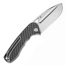 Tenable Bömbur T1054A3 – 3.53" Stonewashed D2 Blade, Twill Carbon Fiber Handle with Liner Lock