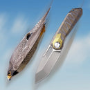 Remette 3.15" RT-Peregrine Falcon M390 Blade Brown Titanium Handles RTT1-CX