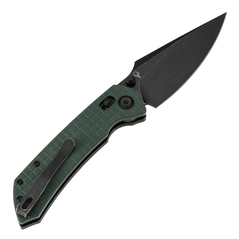 Tenable Fenrir T1034V12 – Green G10 Frag Pattern, 3.48" Blackwashed Nitro-V Blade, Sparrow Knife Co. Design