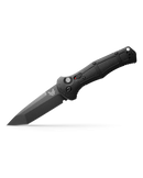 Benchmade 9071BK Claymore AUTO Folding Knife 3.6" CPM-D2 Cobalt Black Tanto Plain Blade, Black Grivory Handles