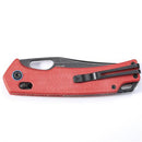 SRM Retriever - 3.54" Black Stonewash Blade - Red Micarta Handle - 9203-MR2