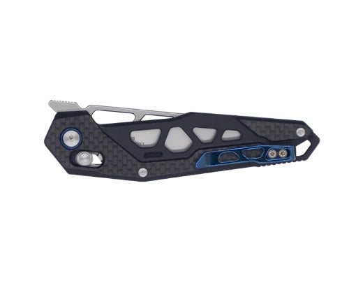 SRM Mecha 9225-KB Front Flipper Folding Knife 3.27in D2 Steel Blade G10 / Carbon Fiber Handles