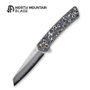North Mountain Echo 3.5" Sheepsfoot Blade White Camo Ceramic Carbon Fiber Handles