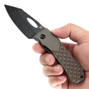 Kansept Loki 2.99" Blackwash CPM S35VN Bronzed Anodized Titanium with Frag Pattern Bronze, Black K1058B4