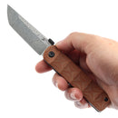 Kansept BTF 3.24" Damascus Brown Micarta K1064A4