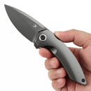 Kansept ODD 21 K1077A7 – 3.08" Mirror DLC CPM 20CV Blade, Mirror DLC Titanium Handle, Titanium Frame Lock (Tuff Knives Design)