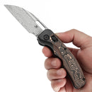 Kansept Vivid 3.04" Damascus Blackwash Titanium with Copper Carbon Fiber Black Bronze K1094V2