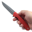 Kansept Qilin 3.43" Damascus Red G10 K1047A1