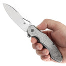 Kansept Echis 3.45" CPM S35VN Textured beadblasted Titanium Sliver K1071A3
