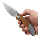 Kansept Fenrir K1034P1 – 3.48″ CPM‑S35VN Harpoon-Flipper, Titanium with Amber Ultem Inlay