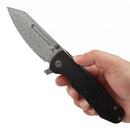 Kansept Superhawk 3.89" Blackwash Titanium Black Damascus K1084A3