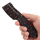 Kansept Korvid S 2.9" 14C28N Black G10 with Zombie Blood Print Black Red G2030A10