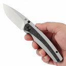 KANSEPT Thumb Stub Raven K2109A2 – Titanium & Shred Carbon Fiber, 3.13" CPM 20CV Blade, Black Bird Blades Design