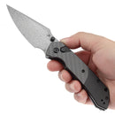 Kansept Fenrir 3.45" Damascus Twill Carbon Fiber+Black Stonewashed Aluminium Black K1034S6