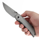 Kansept Tarkin 3.42" Damascus Bead Blasted Titanium K1078A4