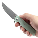 Tenable Anomaly T2038A4 – 3.14" Stonewashed Nitro-V Drop Point Blade, Jade G10 Handle with Liner Lock