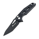 HX OUTDOORS Rock Onyx ZD-104B-S – 2.87" D2 Button Lock Pocket Knife with Black G10 Handle