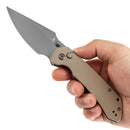 Tenable Fenrir T1034F44 – 3.45" Grey TiCN-Coated 14C28N Blade, Light Sand G10 (Grey Accents) Handle