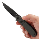 Tenable Einar Folding Knife 3.13" Blackwash Nitro-V Blade, Olive Green & Black G10 Handle - T2072A1