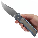 Bison Satin CPM S35VN Blue Anodized Titanium