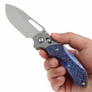 Quasar Stonewashed CPM 20CV Stonewashed Titanium, Timascus