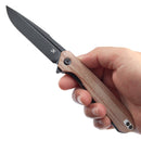 Kansept Qilin 3.43" 154CM Blackwash Brown Micarta Handles - T1047A3