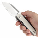 Tenable Rafe L T1048A4 – 3.19" Satin 14C28N Blade, Ivory White & Black G10 Handle with Liner Lock