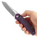 Tenable Shard 3.47" Stonewashed 14C28N Purple G10 with Diamond Pattern T1006V5