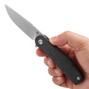 Tenable Einar T2072A3 – 3.13" Stonewashed Nitro-V Drop Point Blade, Black Micarta Handle