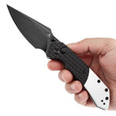 Tenable Fenrir T1034S2 – 3.45" Blackwash 14C28N Blade, Black Aluminum (Frag) + Plain Aluminum Handle