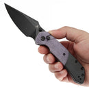 Tenable Fenrir T1034S5 – 3.45" Blackwash 14C28N Blade, Purple Micarta + Blackwash Aluminum Handle
