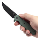 Tenable Anomaly T2038A2 – 3.14" Blackwash Nitro-V Drop Point Blade, Green Micarta Handle with Liner Lock
