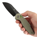 Tenable Model 6 T1022V2 – 3.1" Blackwash 14C28N Blade, Green Micarta Handle with Crossbar Lock