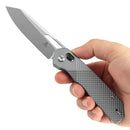 Tenable Shard 3.47" Stonewashed 14C28N Gray Aluminum with Diamond Pattern T1006V4