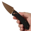 Tenable Fenrir T1034V8 – Black G10 Frag Pattern, 3.48" Rose Gold Nitro-V Blade, Sparrow Knife Co. Design