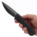 Tenable Kratos T1024A3 – 3.79" Nitro-V Blackwash Drop Point Blade, Black & Purple G10 Handle, Liner Lock – Designed by Ostap Hel