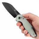 Tenable Model 6 T1022V3 – 3.1" Blackwash 14C28N Blade, Jade G10 Handle with Crossbar Lock