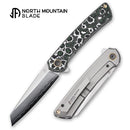 North Mountain Echo Sheepsfoot Blade White & Green Ceramic Carbon Fiber Handle