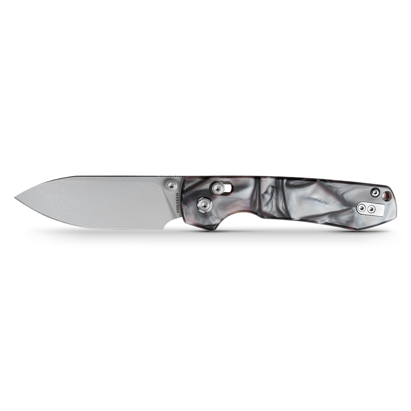 Vosteed Raccoon Folding Knife 3.25in Nitro-V Steel Raffir Noble Handles Cross-Bar Lock