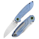 Kansept Prometheus 3.29" Stonewashed 14C28N Blue Micarta T1040A3